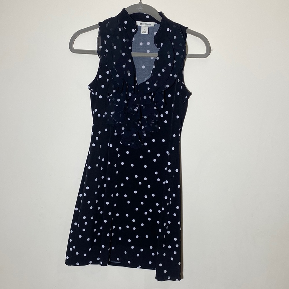 WHBM black and white polka dot tunic